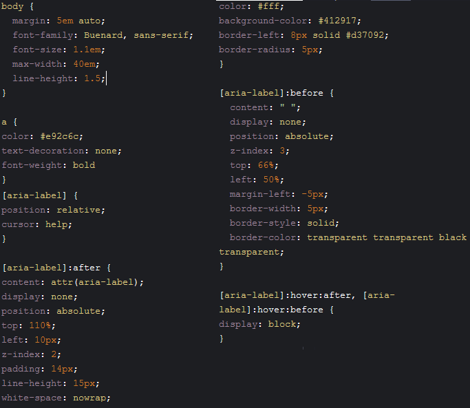 CSS стилі для вспливаючої підказки